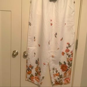 White Floral Pants